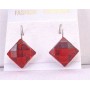 Passionate Red Dollar Earrings Romantic Red Diamdond Shapped Earrings