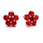 Girls Fancy Return Gift Red Stud Earrings Flower Stud Earrings
