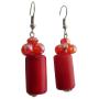 Holiday Gift Earrings Red Barrell with Crystals