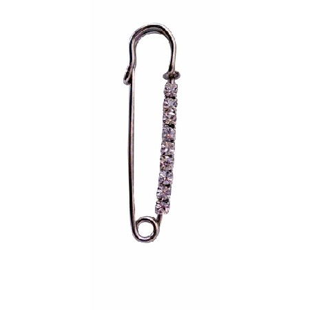 Great Gift Silver Metal Sparkling Cubic Zircon Safety Pin