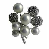 Opal Jewerlry Opal Pearls & Cubic Zircon Pin Brooch