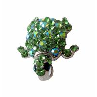 Austrian Green Crystals Turttle Brooch Pin