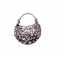 Cubic Zircon Purse Brooch Very Cute Brooches Silver Casting Pin Brooch