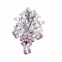 Sparkling Bouquet Diamond Brooch Fully Embedded w/ SIMULATED Diamond Bouquet BROOCH