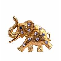 Gold Elephant Brooch w/ Trunk Lift Elephant Brooch