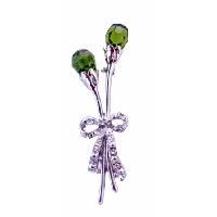 Olivine Green Brooch Long 2 1/2 Inches Olivine Teardrop Brooch