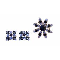 Montana Crystals Brooch w/ Earrings Fashionable Affordable Round Brooch New Combo