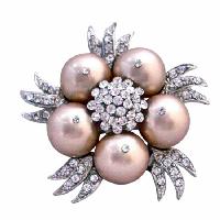 Champagne Pearls Brooch Matching Wedding Dress Champagne Swarovski Pearls Brooch
