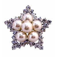 Star Brooch Diamond Star Brooch With 12mm ivory Pearls Simulated Diamond Cubic Zircon Star Brooch Wedding Brooch