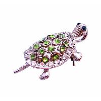 Peridot Crystals Pendant Brooch Silver Casting Turtle Pendant & Brooch With Peridot Inexpensive Very Cute Pendant Brooch