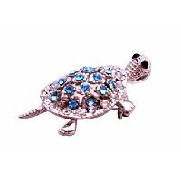 Aquamarine Crystals Cheap Pendant Silver Turtle Brooch Pendant Aquamarine Crystals Turttle Pendant Brooch