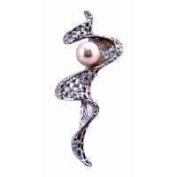 Sleek Long Brooch Diamante Brooch With Pearls Very Stylish Cheap Wedding Brooch