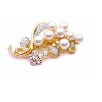 Wedding Bouquet Gold Brooch Affordable w/ Pearls & Diamond Sparkling :  embedded wedding pearls brooch wedding gold brooch traditional brooch