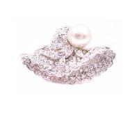 Victorian Cap Brooch Fully Embedded w/ Crystals & Confetti Pearls :  embedded broohcbroochesaccessoryaccessoriesdress confetti brooch crystals pearls brooch