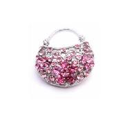 Rose Crystals Purse Brooch Cute Brooches Silver Casting Pin Brooch