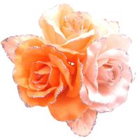 Satin Flower Creation Brooch Orange Pink Peach Gorgeous Dress Brooch :  weddings beautiful accessory cloth flower brooch flower brooch