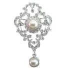 Victorian Antique Style Bridal Brooch Pin w/ Pearls