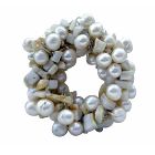 Handcrafted White Freshwater Pearls Bridal or Bridesmaid Dress Brooch