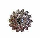 Sparkling Silver Casting Simulated Diamond Classic Brooch Pin