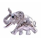 Silver Casting Elephant Trunk Brooch Pin Vintage Jewelry