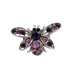 Beautiful Silver Casting Amethyst Bumble Bee Brooch