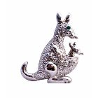 Kangaroo Animal Brooch Silver Casting Fully Embedded w/ Cubic Zircon Brooch