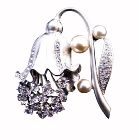 Lamp Flower Shaped Bridesmaid Brooch Fully Embedded with Diamante