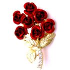 Valentine Gift Red Rose Bouquet Brooch Cake Brooch Christmas Wedding Gift Someone Special