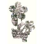 Classy Vase Brooch Sparkling Unique Stunning Dazzling Clear Crystals