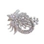 Sparkling Vintage Yet Delicate Brooch with Simulated Diamonds