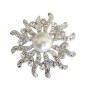 Beautiful Round Cubic Zircon & Pearls Victorian Brooch Pin