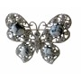 Opal & Clear Crystals Butterfly Brooch Pin