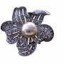 Elegant Sunflower Pearls Brooch Pin with Cubic Zircon Bud