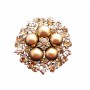 Sexy Gold Pearls Golden Shadow Nest Style Wedding Brooch