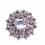 Silver Casting Embedded Cubic Zircon Crystals Bridal Brooch Pin
