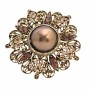 Wedding Round Copper Gold Plated Antique Bridesmaid Brooch Pin