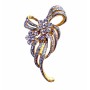 Affordable Dainty Gold Brooch Fully Encrusted with Cubic Zircon