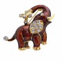 Gold Plated Red Elephant Brooch Decorated Cubic Zircon Jewelry