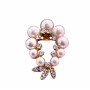 Elegant Garland Cubic Zircon Gold Brooch Ivory Pearls Jewelry