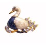 Gold Plated Colorful Duckling Decorated Cubic Zircon Duck Brooch Pin