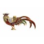 Stunning Animal Red Rooster Gold Plated Brooch with Cubic Zircon