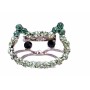 Peridot & Olive Rhinestone Kitty Face Very Cute Brooch