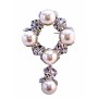 Brooch for Wedding Cake Pearls Simulated Diamond Dangling 2 Inches