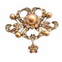 Vintage Ethnic Copper with Flower Dangling Antique Gold Brooch