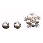 Swarovski Ivory Pearls Brooch with Matching Earrings Wedding Jewelry Pin