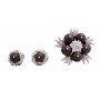 Meroon Pearls CZ Pearls Brooch with Matching Earrings
