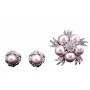 Gorgeous Swarovski Rose Pearls Brooch with Matching Earrings
