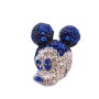 Sapphire Crystals Sparkling Silver Casting Cute Mickey Mouse Brooch