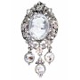 Rich Sparkling all over Silver Lady Cameo Framed Brooch