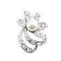 Very Artistic Flower CZ Round Bouquet Pearls Dainty Cheap Brooch Pin